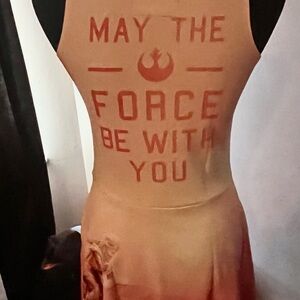 Disney Star Wars The Force Awakens pink dress Rebel dress Size L NWT